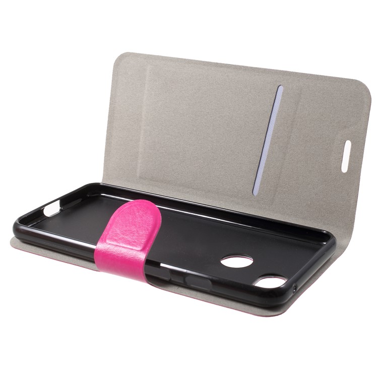 For Google Pixel 3 Crazy Horse Texture Stand Leather Card Holder Mobile Casing - Rose-5