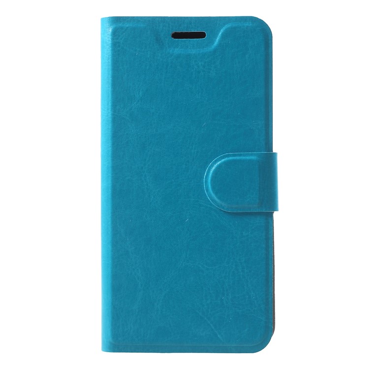 For Google Pixel 3 Crazy Horse Texture Stand Leather Card Holder Mobile Cover - Blue-1