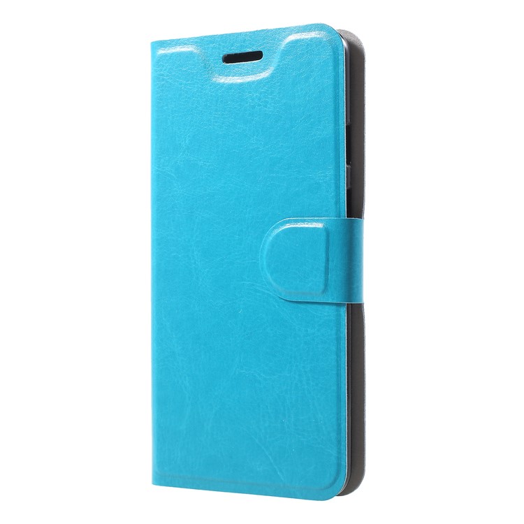 For Google Pixel 3 Crazy Horse Texture Stand Leather Card Holder Mobile Cover - Blue-3