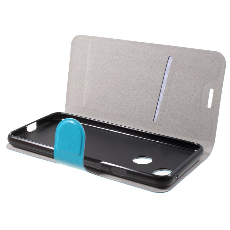 For Google Pixel 3 Crazy Horse Texture Stand Leather Card Holder Mobile Cover - Blue-5