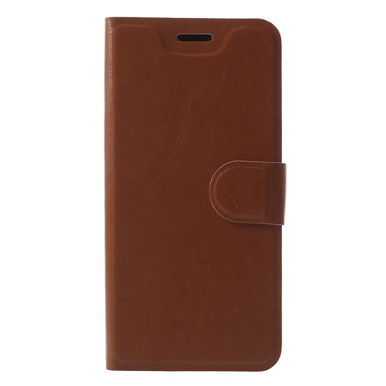 For Google Pixel 3 Crazy Horse Texture Stand Leather Card Holder Mobile Shell - Brown-1