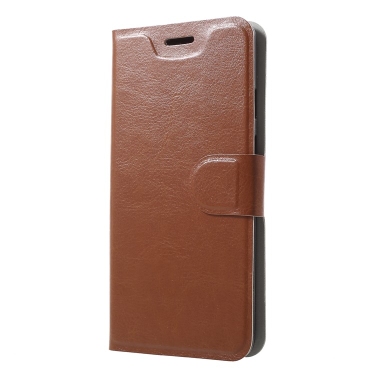 For Google Pixel 3 Crazy Horse Texture Stand Leather Card Holder Mobile Shell - Brown-3