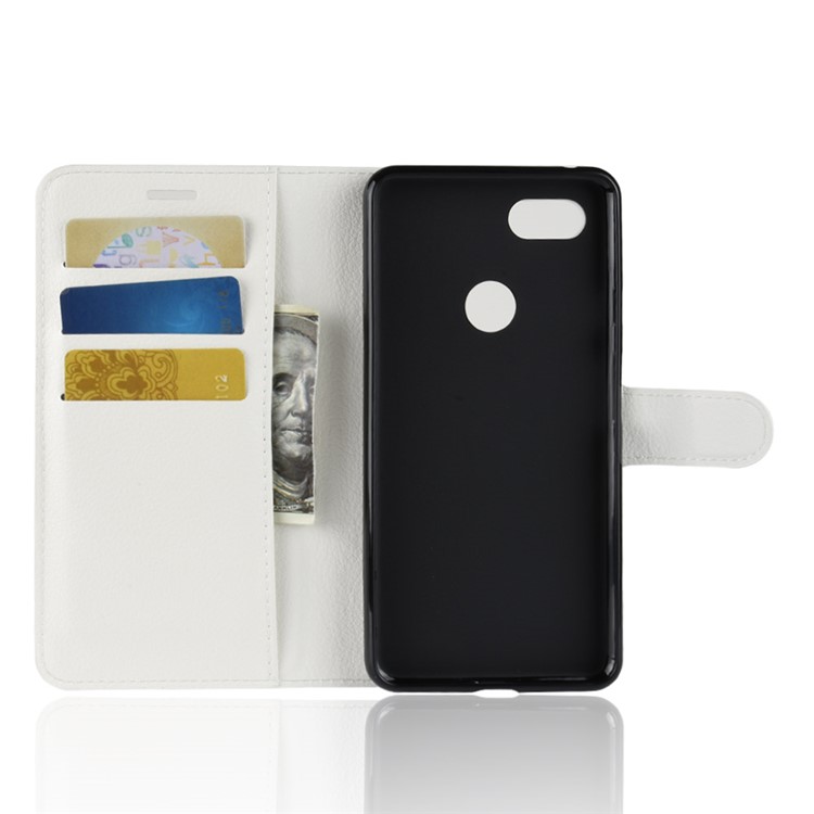 Litchi Texture Wallet Stand Leather Protective Cover for Google Pixel 3 XL / XL3 - White-3