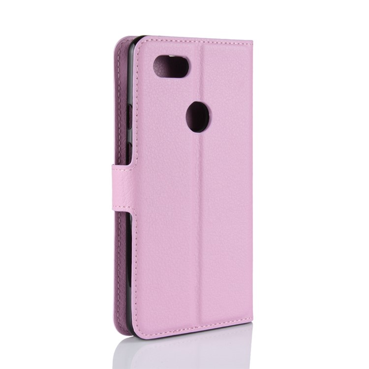 Litchi Texture Wallet Stand Leather Cellphone Cover for Google Pixel 3 XL / XL3 - Pink-6