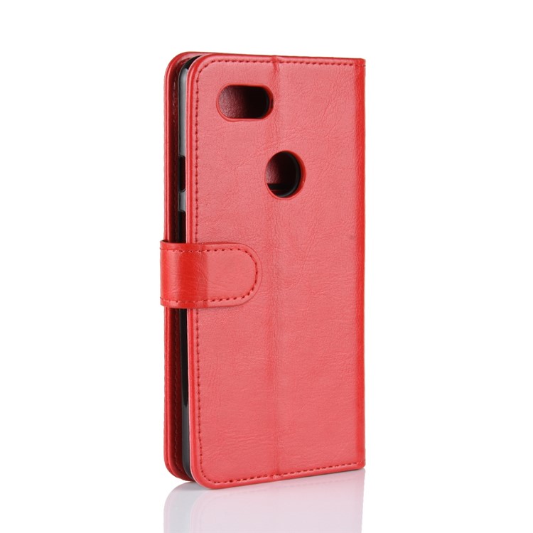 Crazy Horse Texture Wallet Stand Leather Cell Phone Case for Google Pixel 3 XL / XL3 - Red-7