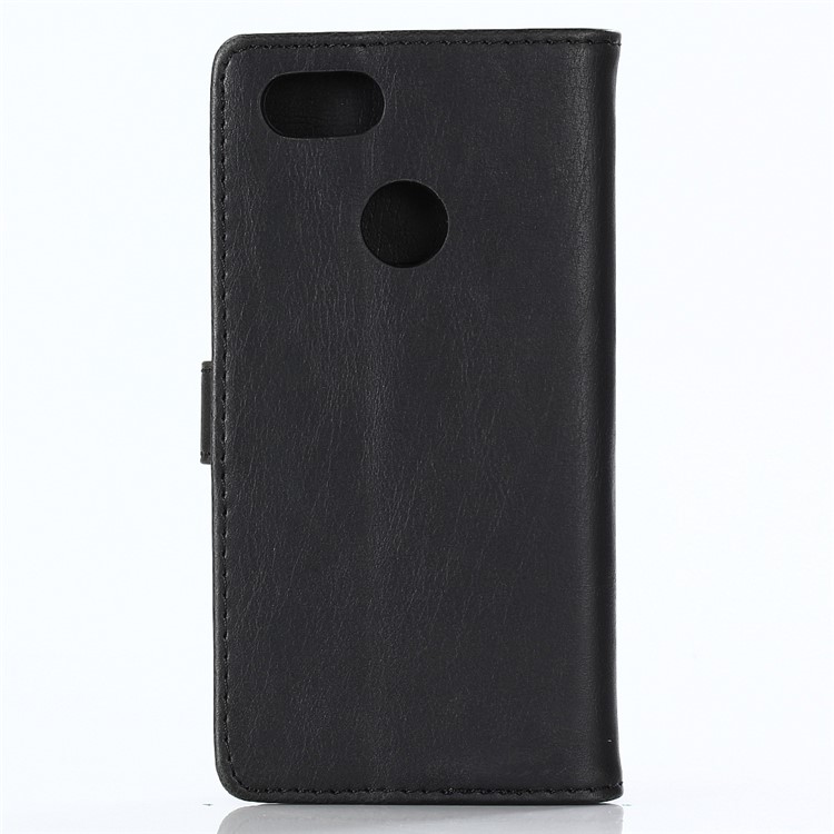 For Motorola Moto G6 Crazy Horse Texture Vintage Style Leather Stand Phone Case - Black-3