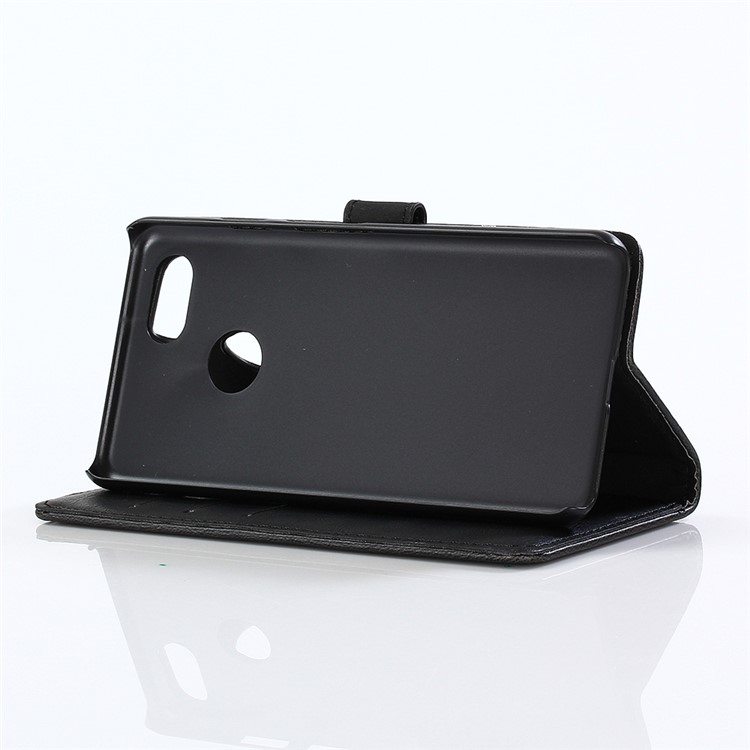 For Motorola Moto G6 Crazy Horse Texture Vintage Style Leather Stand Phone Case - Black-5