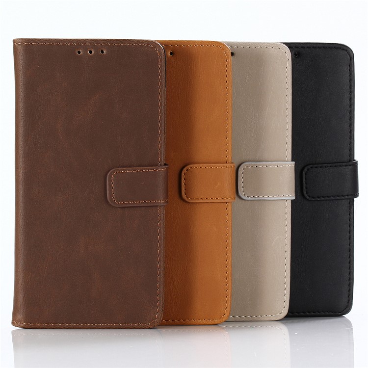 For Motorola Moto G6 Crazy Horse Texture Vintage Style Leather Stand Phone Case - Black-7