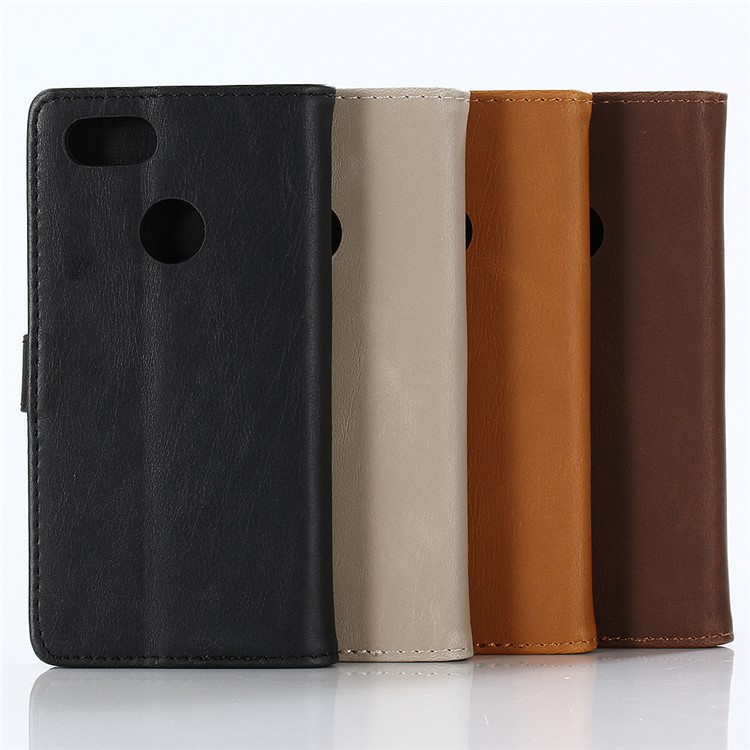 For Motorola Moto G6 Crazy Horse Texture Vintage Style Leather Stand Phone Case - Black-8