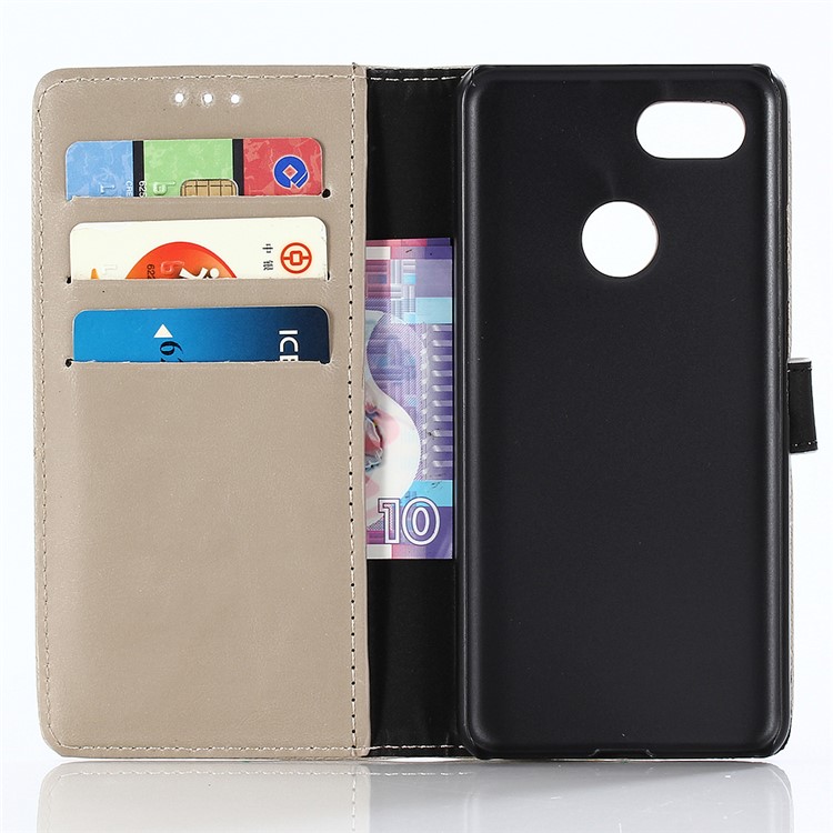 For Google Pixel 3 Crazy Horse Texture Vintage Style Leather Wallet Phone Cover - Grey-5