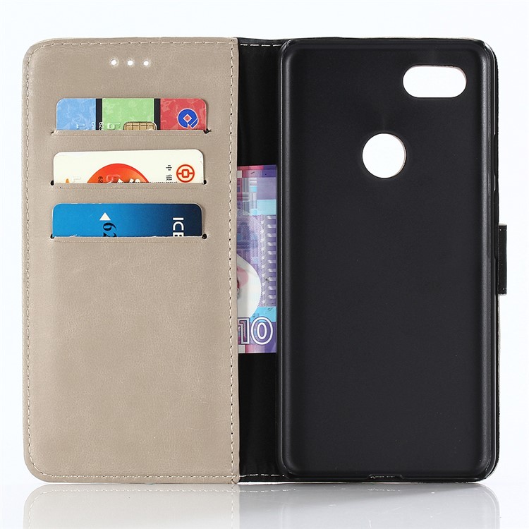 Crazy Horse Texture Vintage Style Leather Stand Phone Cover for Google Pixel 3 XL / XL3 - Grey-5
