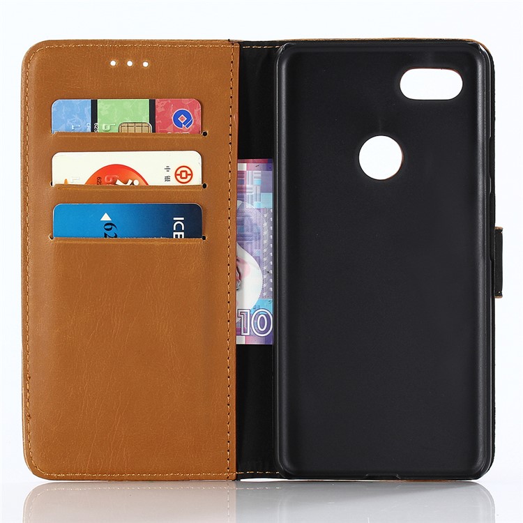 Crazy Horse Texture Vintage Style Leather Mobile Phone Shell for Google Pixel 3 XL / XL3 - Brown-5