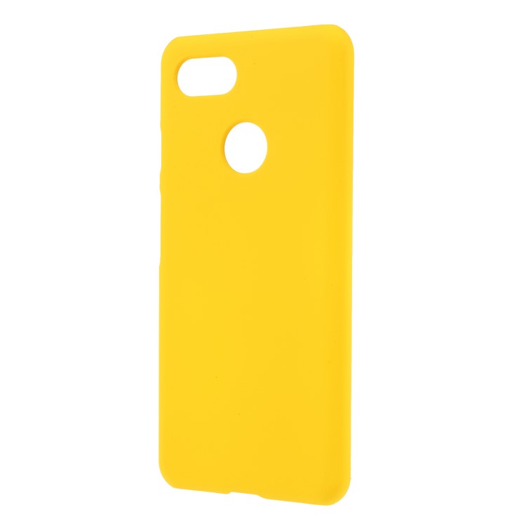 Rubberized Hard Plastic Back Case Protector for Google Pixel 3 - Yellow-2