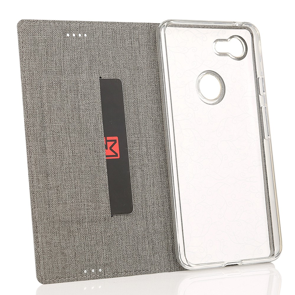 VILI DMX Cross Texture PU Leather Card Holder Cover for Google Pixel 3 - Grey-3