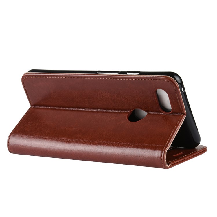 Crazy Horse Magnetic Stand Wallet Leather Mobile Phone Casing for Google Pixel 3 - Brown-8