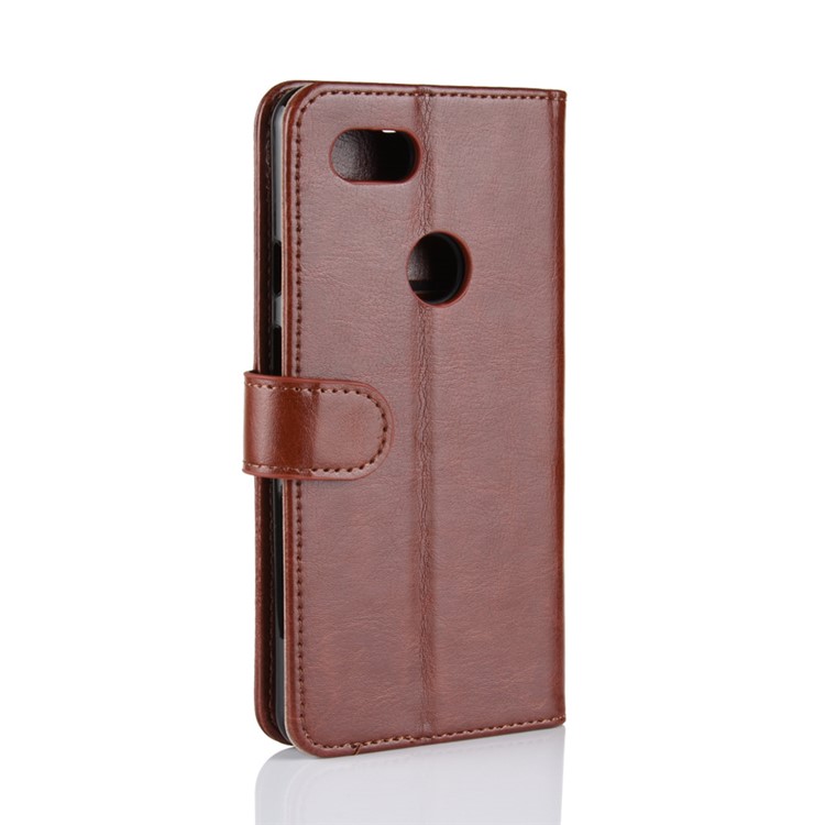 Crazy Horse Magnetic Stand Wallet Leather Mobile Phone Casing for Google Pixel 3 - Brown-9