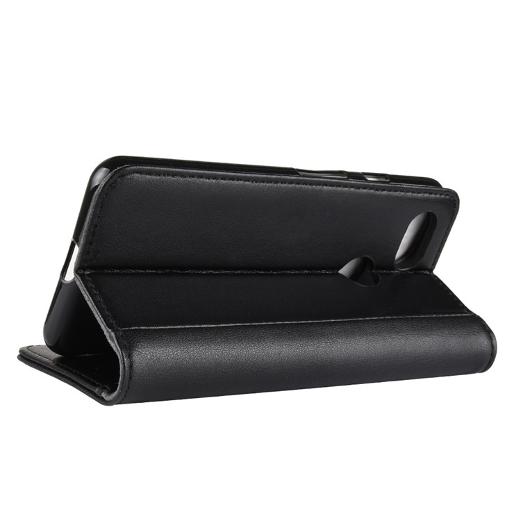 Genuine Split Leather Wallet Stand Phone Case for Google Pixel 3 - Black-7