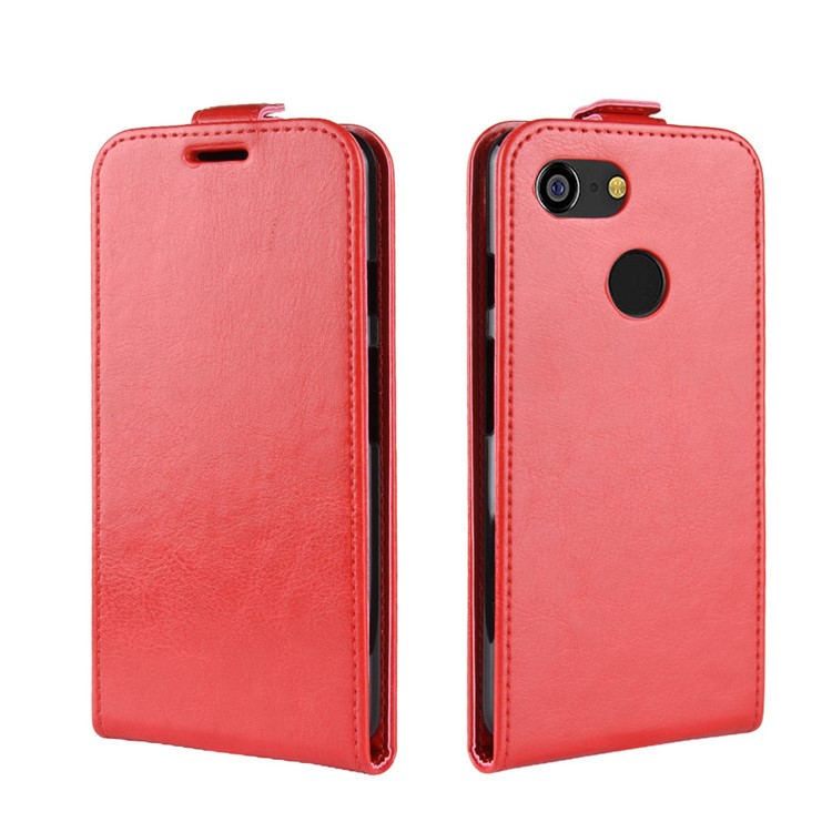 Crazy Horse Vertical Flip PU Leather Shell for Google Pixel 3 XL - Red-2