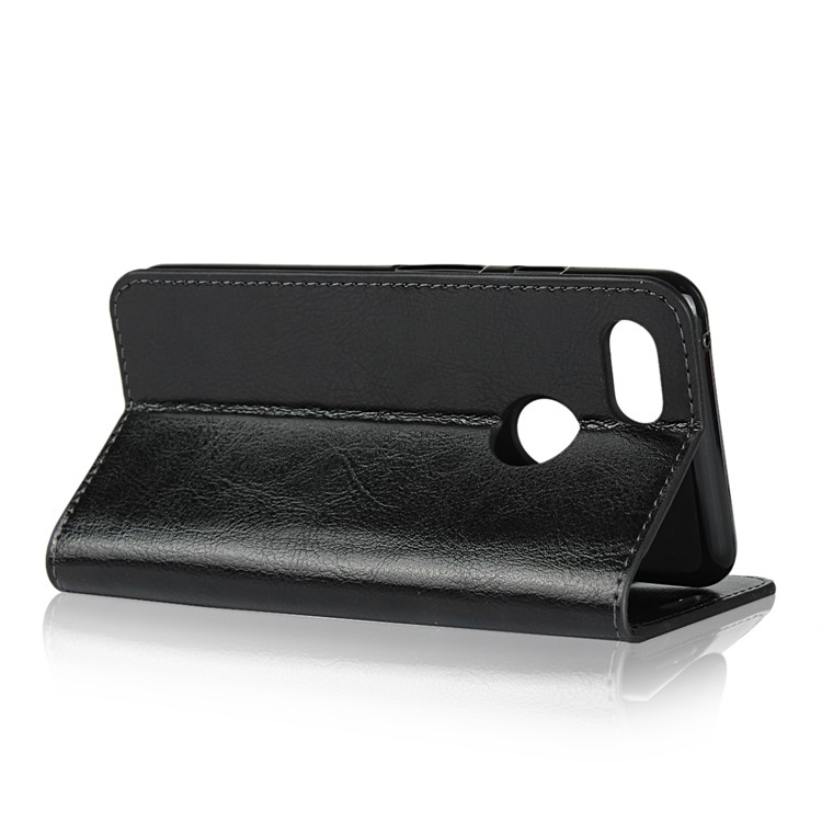 For Google Pixel 3 Crazy Horse Genuine Leather Wallet Phone Case with Stand - Black-5