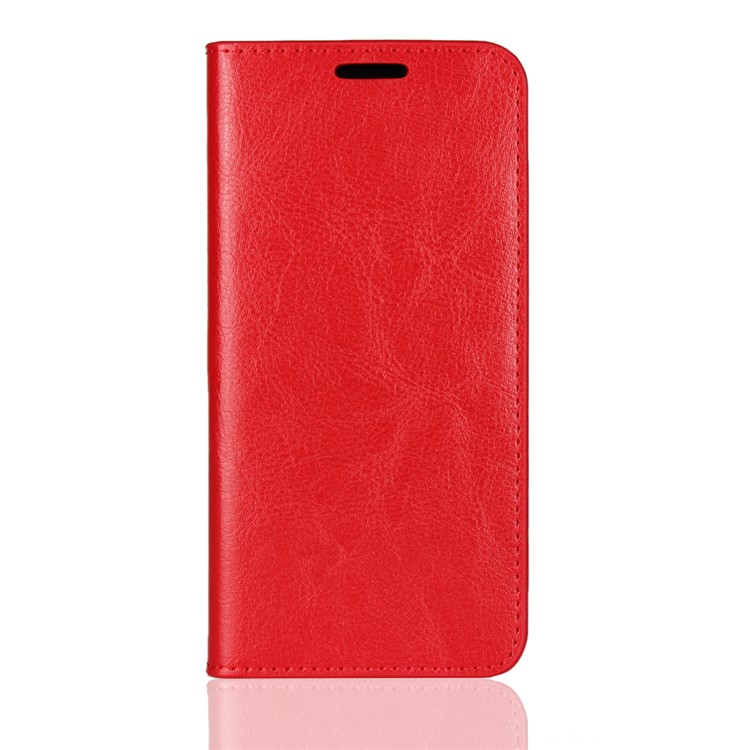 For Google Pixel 3 Crazy Horse Genuine Leather Wallet Phone Shell with Stand - Red-2