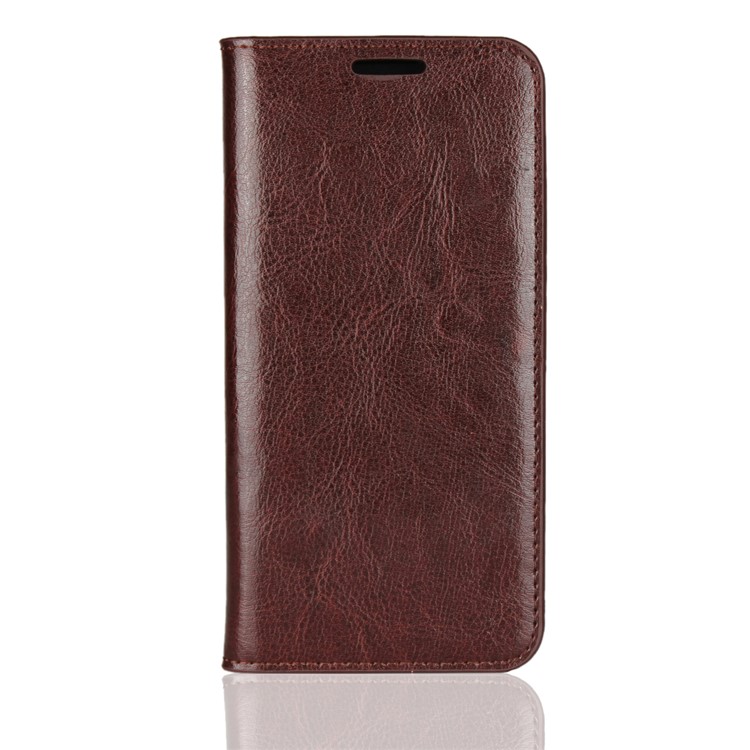 For Google Pixel 3 Crazy Horse Genuine Leather Wallet Mobile Casing with Stand - Coffee-2