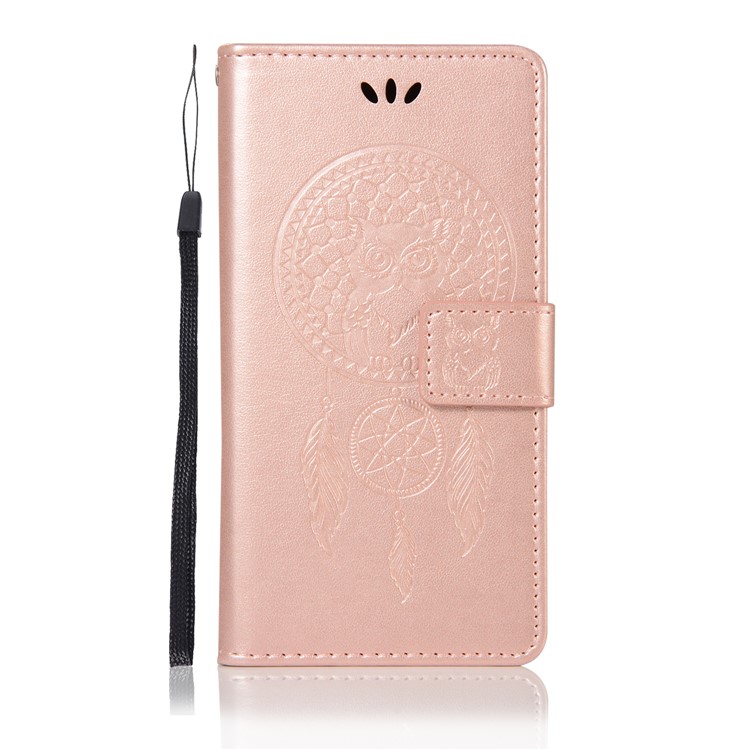 Imprint Owl Dream Catcher PU Leather Shell with Stand for Google Pixel 3 XL / XL 3 - Rose Gold-2