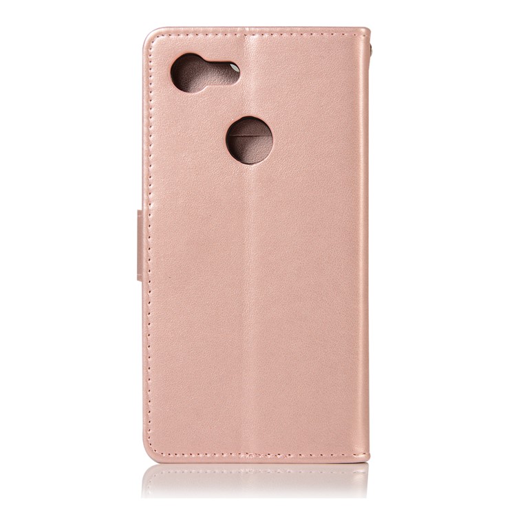 Imprint Owl Dream Catcher PU Leather Shell with Stand for Google Pixel 3 XL / XL 3 - Rose Gold-3