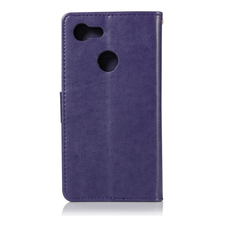 Imprint Owl Dream Catcher Card Holder Leather Phone Casing for Google Pixel 3 XL / XL 3 - Purple-3