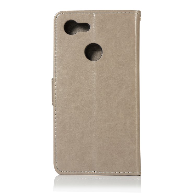 Imprinted Dream Catcher Owl Leather Wallet Cover for Google Pixel 3 - Grey-3