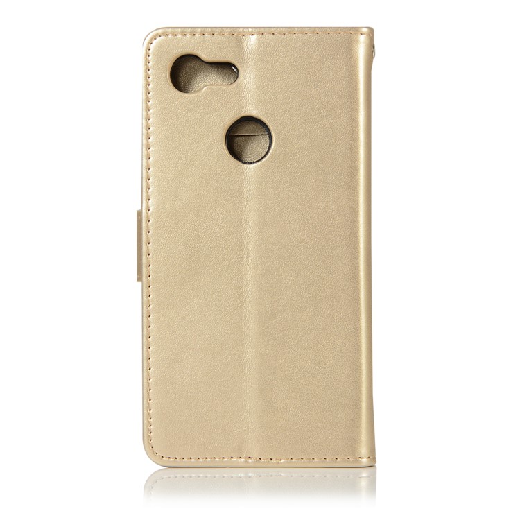 Imprinted Dream Catcher Owl Leather Wallet Shell Case for Google Pixel 3 - Gold-3
