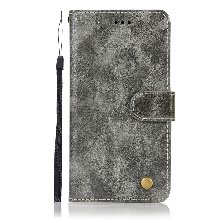 Premium Vintage Leather Wallet Cover for Google Pixel 3 - Grey-2
