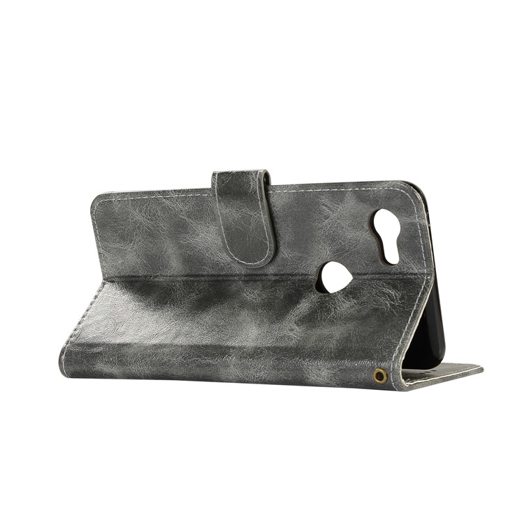 Premium Vintage Leather Wallet Cover for Google Pixel 3 - Grey-6