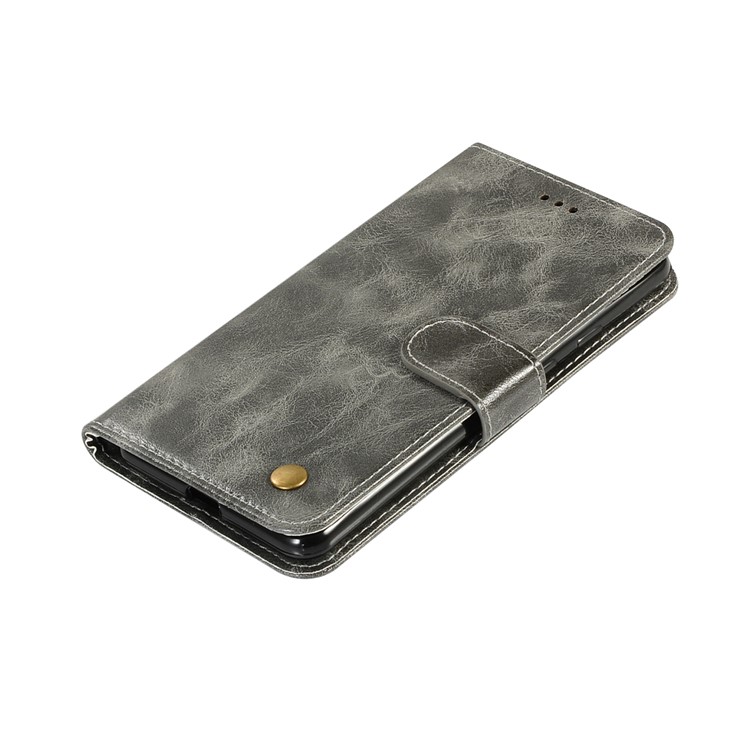 Premium Vintage Leather Wallet Cover for Google Pixel 3 - Grey-7