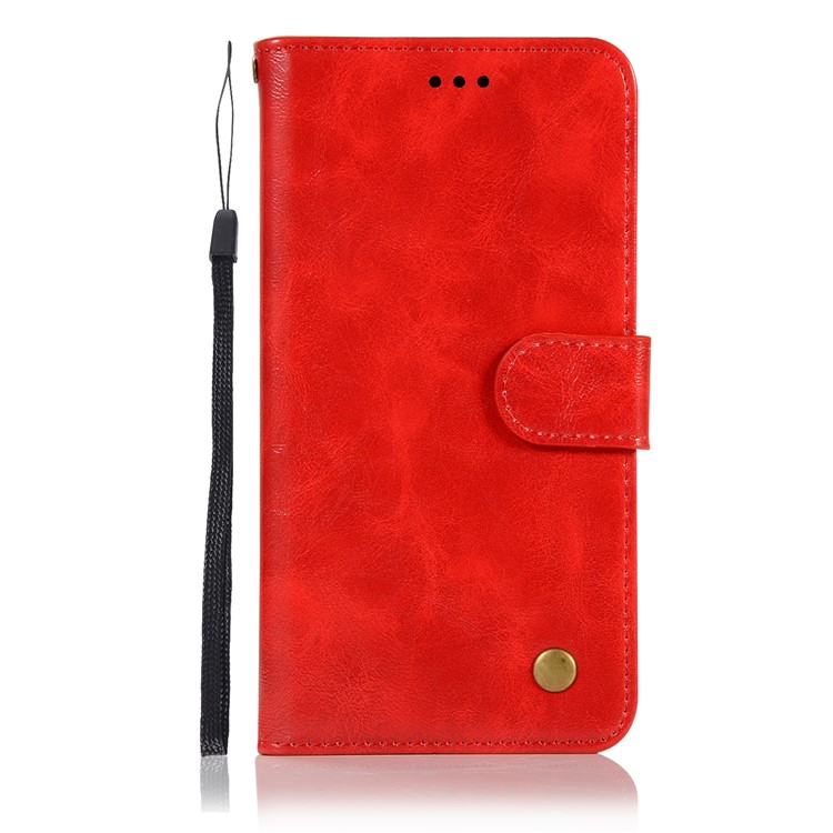 Premium Vintage Leather Wallet Case Cover for Google Pixel 3 - Red-2