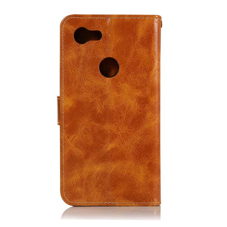 Premium Vintage Wallet Leather Stand Case for Google Pixel 3 - Brown-3