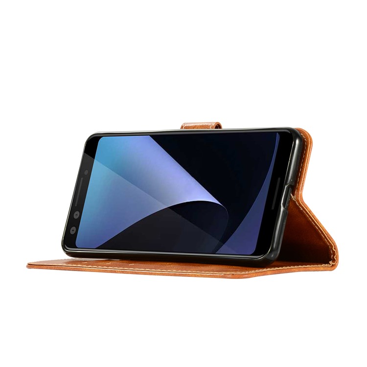 Premium Vintage Wallet Leather Stand Case for Google Pixel 3 - Brown-5