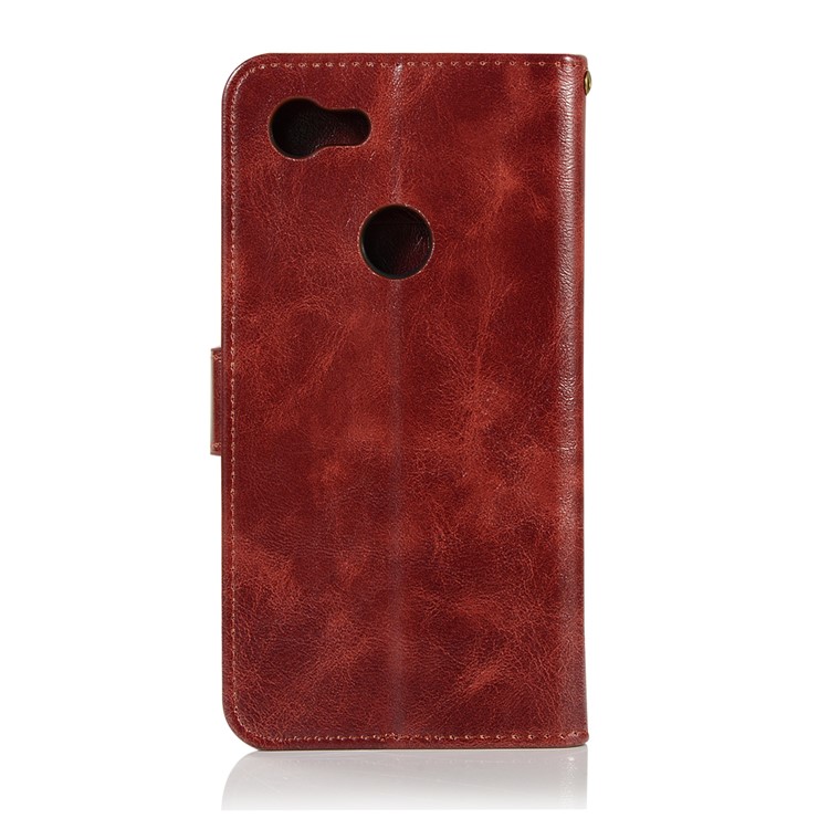 Premium Vintage Wallet Leather Stand Case for Google Pixel 3 XL - Wine Red-3