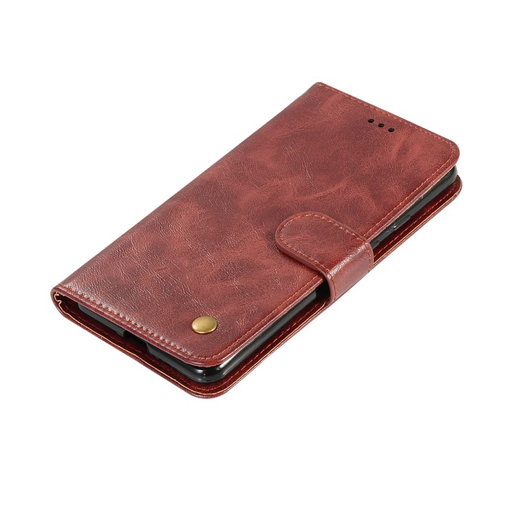Premium Vintage Wallet Leather Stand Case for Google Pixel 3 XL - Wine Red-7