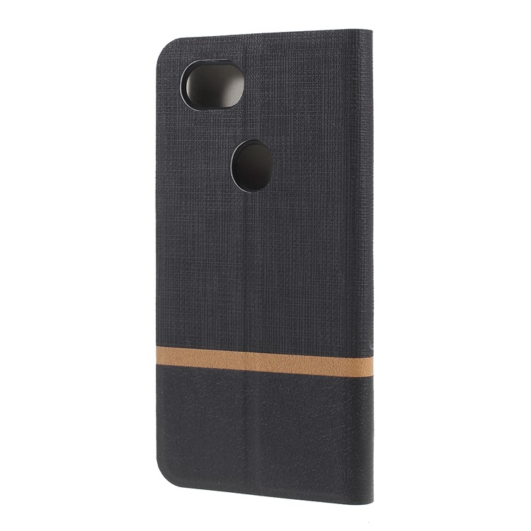 Cross Pattern Leather Card Holder Phone Cover (Built-in Steel Sheet) for Google Pixel 3 lite - Black-2