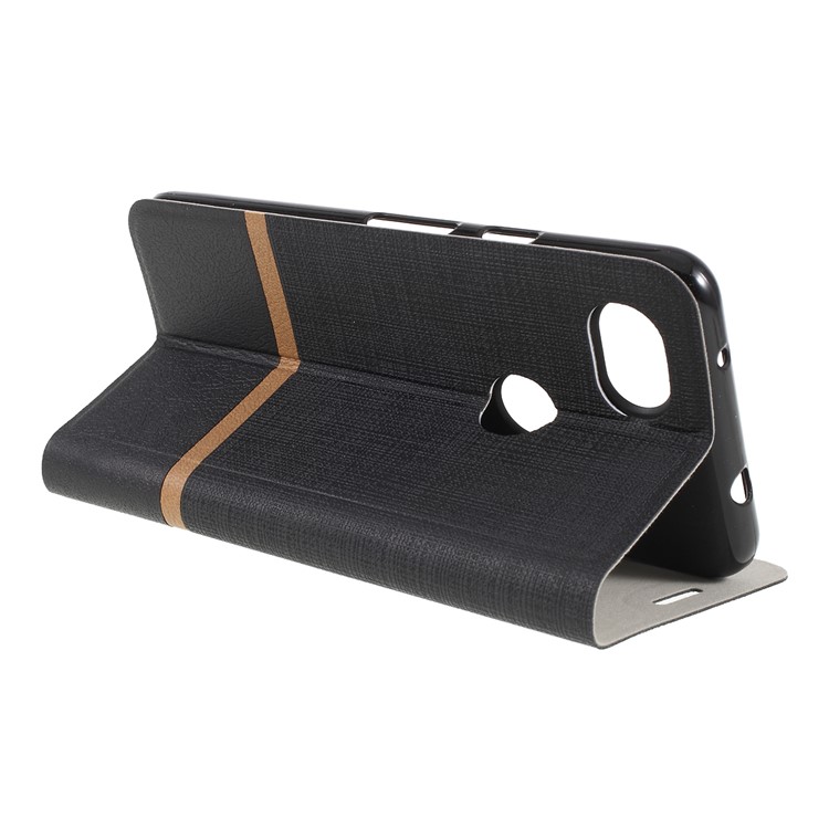 Cross Pattern Leather Card Holder Phone Cover (Built-in Steel Sheet) for Google Pixel 3 lite - Black-5
