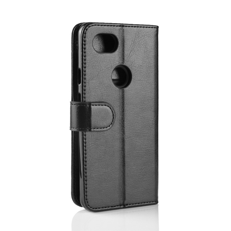 Crazy Horse Stand Leather Wallet Shell for Google Pixel 3 lite - Black-8