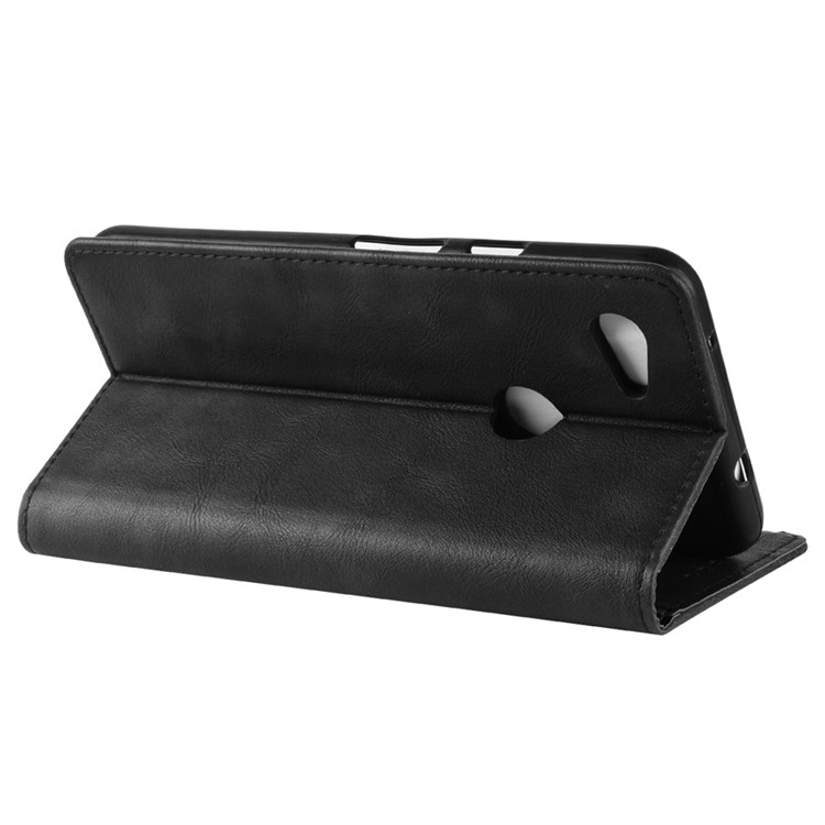 Vintage Style Auto-absorbed PU Leather Mobile Case Shell for Google Pixel 3 lite XL - Black-4