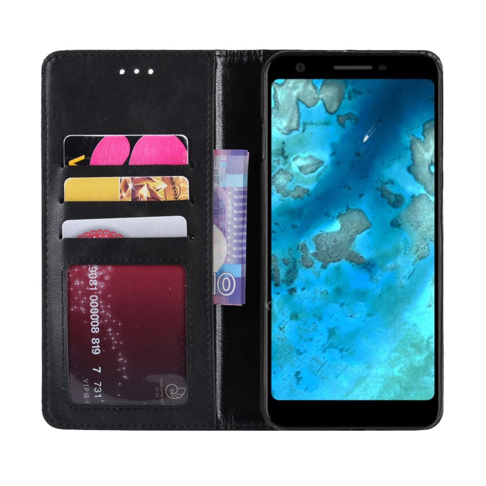Vintage Style Auto-absorbed PU Leather Protection Cell Phone Case for Google Pixel 3 lite - Black-2