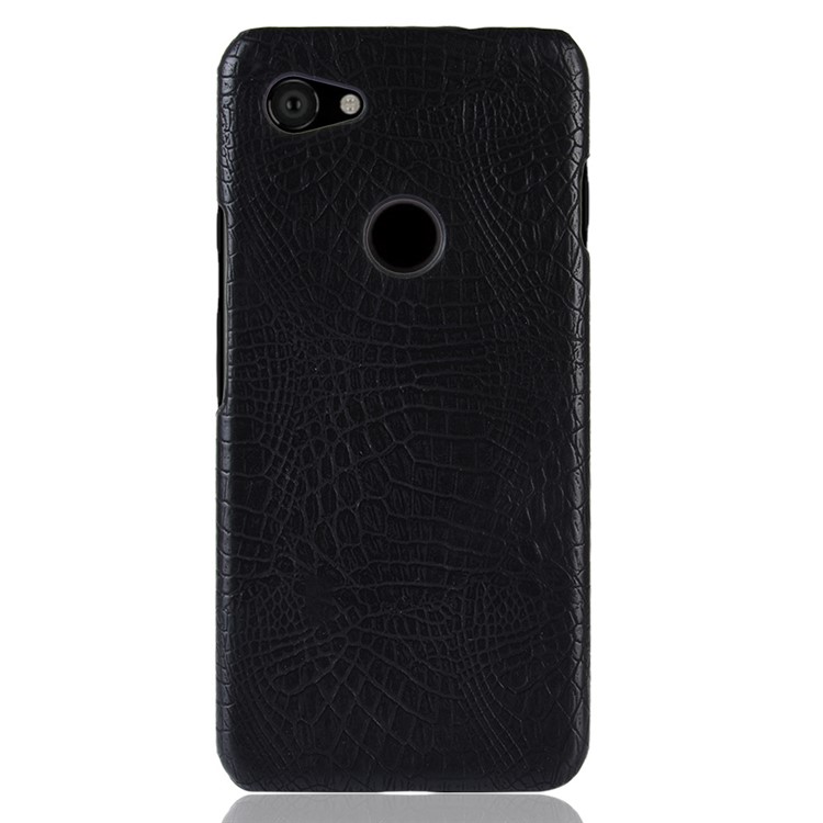 Crocodile Texture PU Leather Coated PC Phone Case for Google Pixel 3a - Black-2