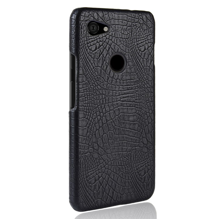 Crocodile Texture PU Leather Coated PC Phone Case for Google Pixel 3a - Black-3