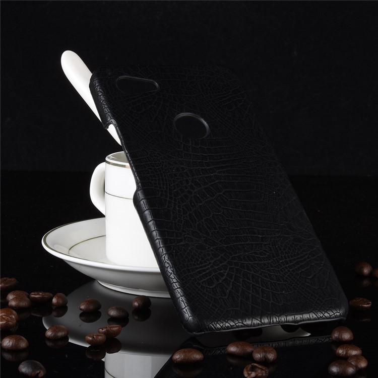 Crocodile Texture PU Leather Coated PC Phone Case for Google Pixel 3a - Black-4