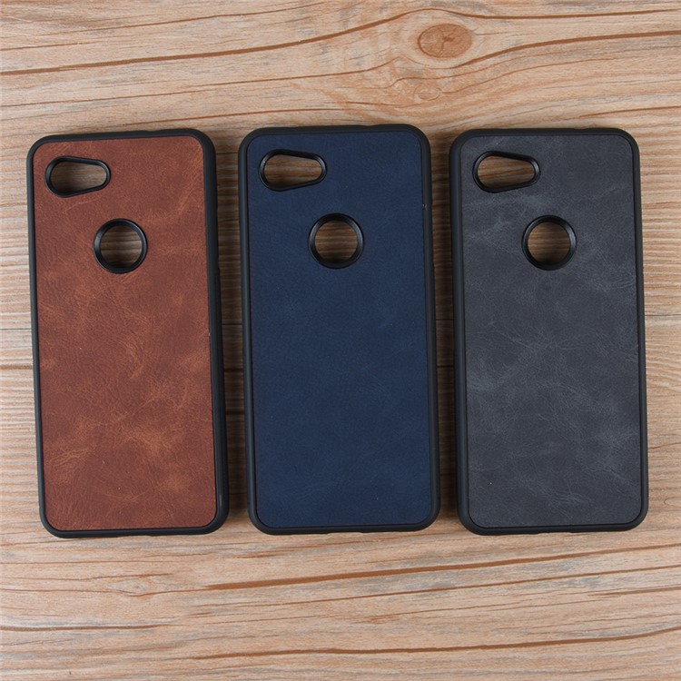 PU Leather Coated TPU + PC Back Phone Casing for Google Pixel 3a XL - Brown-7