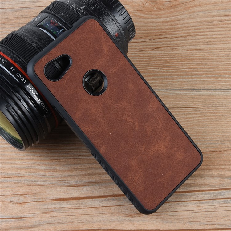 PU Leather Coated TPU + PC Back Phone Casing for Google Pixel 3a XL - Brown-8