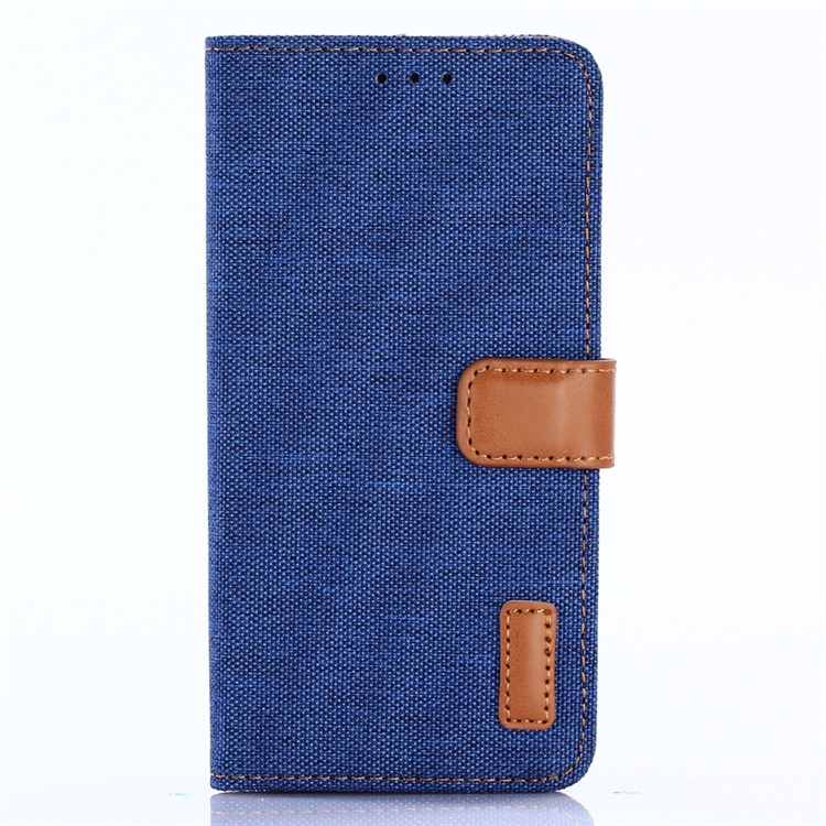 Jeans Cloth Leather Wallet Case for Google Pixel 3a - Baby Blue-2