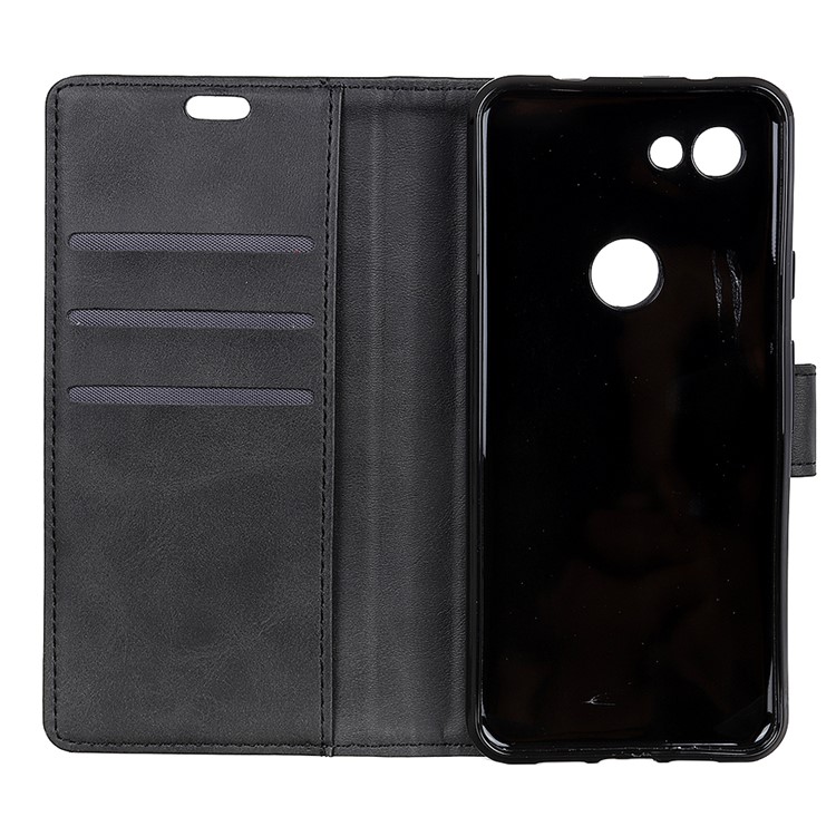 Matte PU Leather Stand Case Magnetic Mobile Shell for Google Pixel 3a XL - Black-8